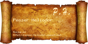 Peszer Heliodor névjegykártya